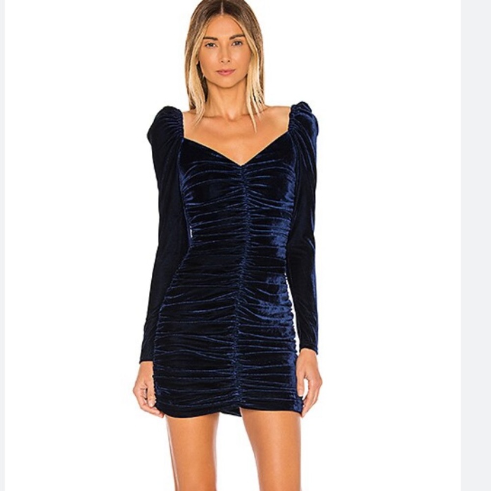 MINKPINK Neva Velvet Ruched Dress